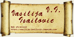 Vasilija Isailović vizit kartica